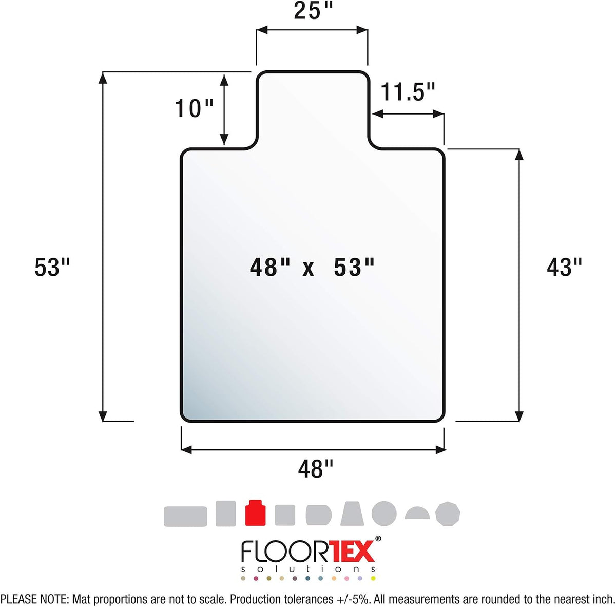 Floortex® Exclusive Ultimat® Polycarbonate Lipped Chair Mat for Carpets up to 1/2" - 48 x 53