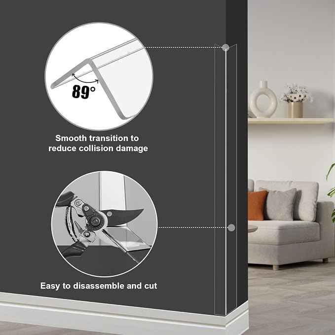 4 PCS Wall Corner Protectors, 42cm Length Self-Adhesive Plastic Baby Corner