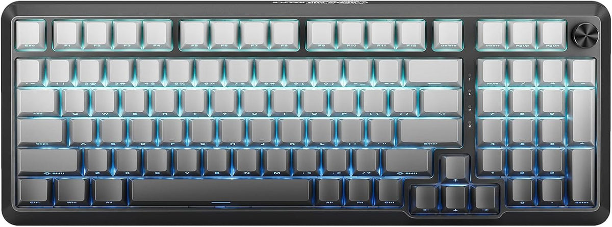 Redragon K688SP-RGB-PRO 96% Three-Mode Mechanical Keyboard Gasket Structure RGB hot Plug 8000mAh with knob Black and Gray Gradient Side Engraved keycaps
