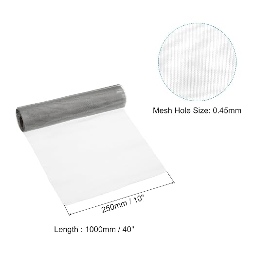 PATIKIL 40" L x 10" W Woven Wire Mesh, 40 Mesh 316L Stainless Steel Air Vent