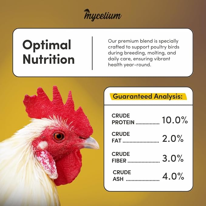 Mycelium Poultry Feed (5 LB Bag) | Organic 3-Grain Scratch for Chickens, Hens, Ducks & Backyard Flocks | High-Energy Daily Nutrition | Cracked Corn, Wheat & Milo | Non-GMO, Made in USA
