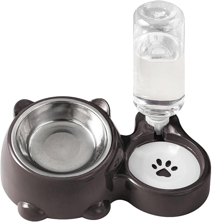 Pet Feeders and Water Dispenser,Removable Stainless Steel Bowl and Automatic Water Dispenser,Pet Feeder and Waterer,for Cats&Dogs