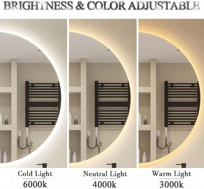 LTSRLL Frameless Illuminated LED Bathroom Wall Mirror