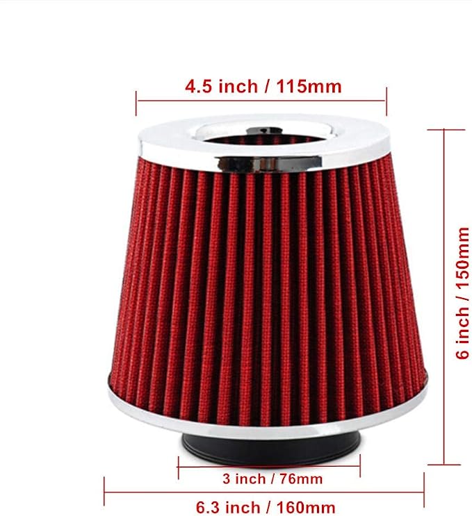 Universal 3" Inlet Cold Intake, Dry Clamp-on Air Filter