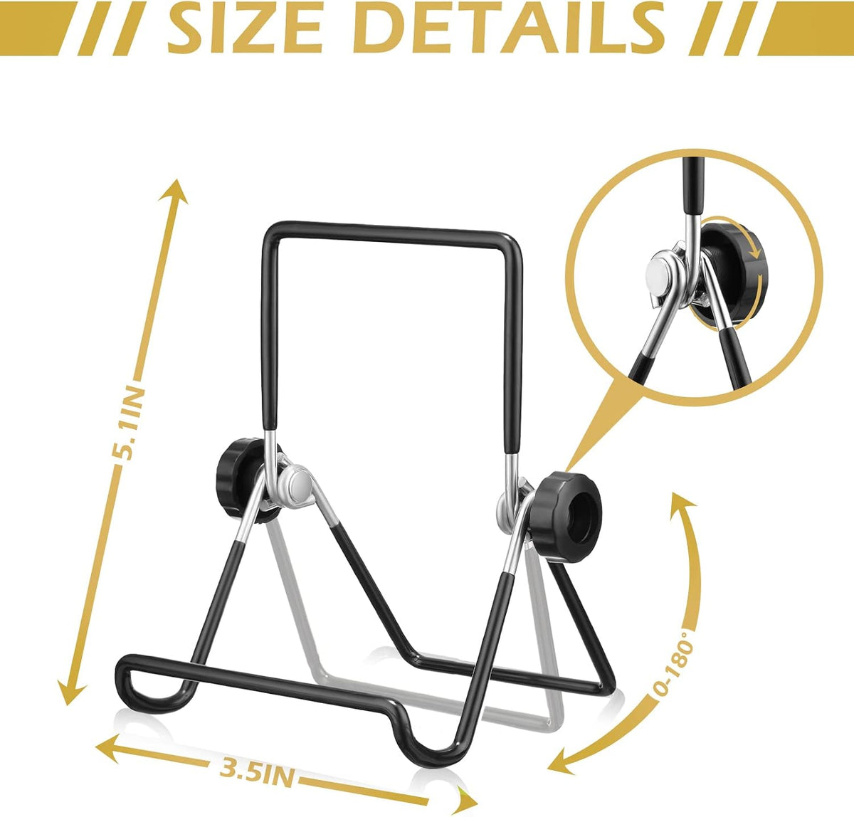 Kenning 24 Pack Book Display Stand, Foldable Metal Plate Easel, Black