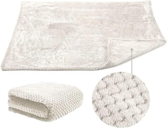 Pet Blanket Warm Soft Dog Blankets Washable Cat Throw Blankets Sofa Bed Couch Furniture Protector Cover for Small Medium Large Dogs Cats, White, 63" x 79"