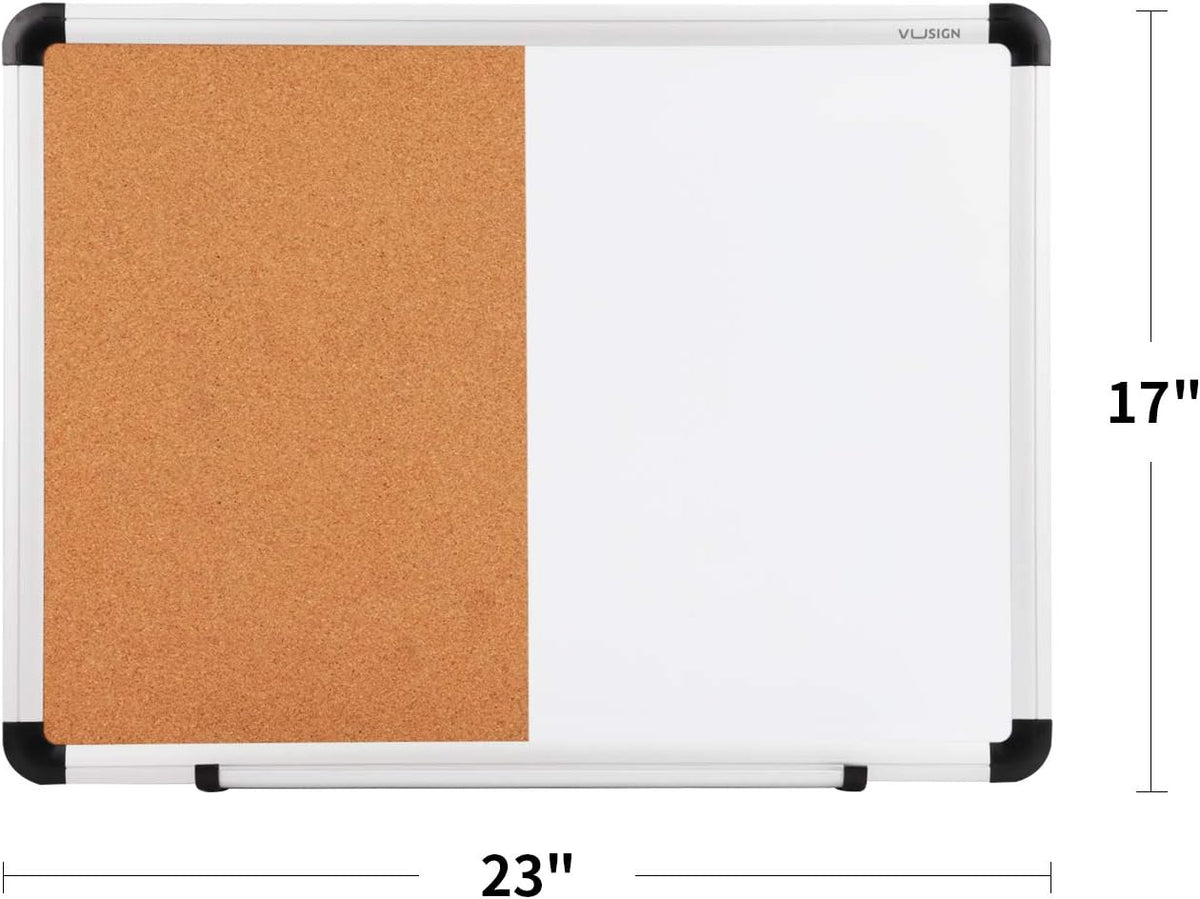 VUSIGN White Board and Cork Board Combination, 17" x 23"