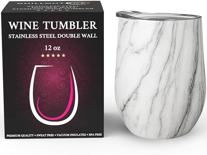 CHILLOUT LIFE 12 oz Stainless Steel Wine Tumbler