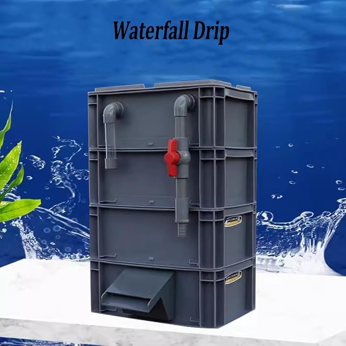 GRRICEPL Fish Tank Filter Box, Waterfall Bio-Filtration Aquarium, Turtle Tank