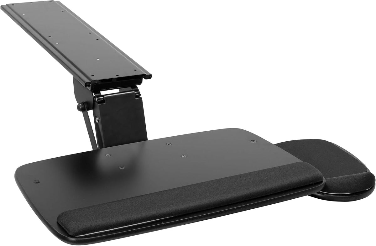 Mount-It! Under Desk Keyboard Tray with Wrist Rest, 15in Slide-Out, Black