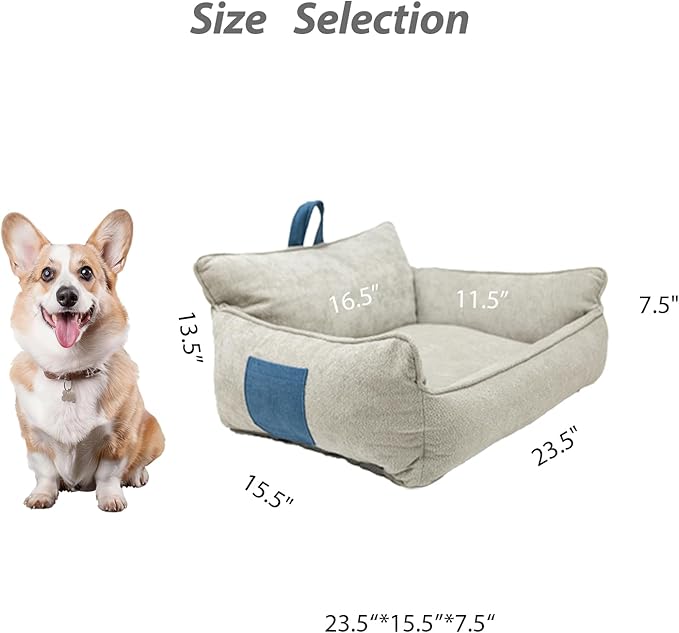Washable Dog Bed,Memory Foam Dog Bed,Medium Size Dog Bed with Cover,Waterproof,M(23.5"x15.5"x13.5")