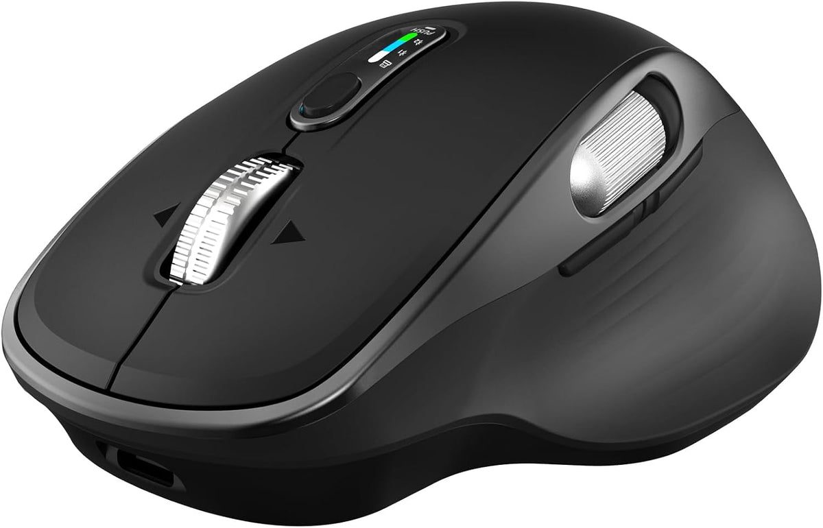 Wireless Bluetooth Rechargeable Mouse with 8 Programmable Buttons-Black