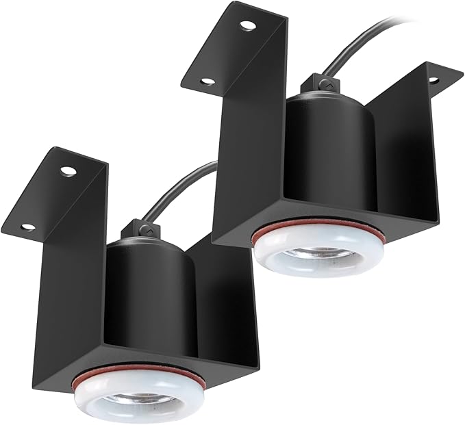 Reptile Ceramic Socket Heat Lamp Fixture, 2Pcs Terrarium Clamp Light Holder for Lizard, Gecko, Snake, Bearded Dragon, Dual On/Off Switch, 300W Max (Bulbs Not Included)