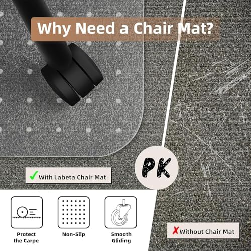 Office Chair Mat for Low-Pile Carpet 36" x 48", 2-Pack Office and Home Set