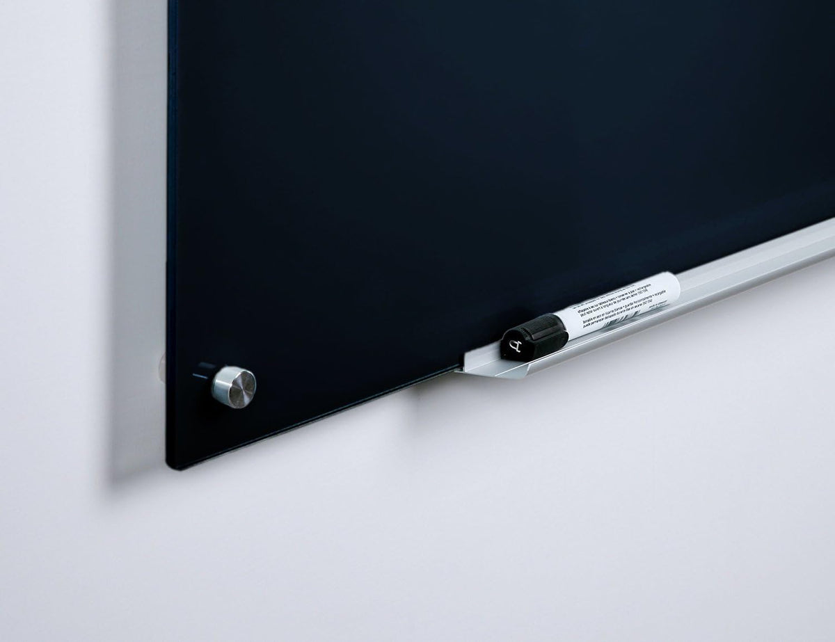 Audio-Visual Direct Magnetic Glass Dry-Erase Board, 96" x 48", Black