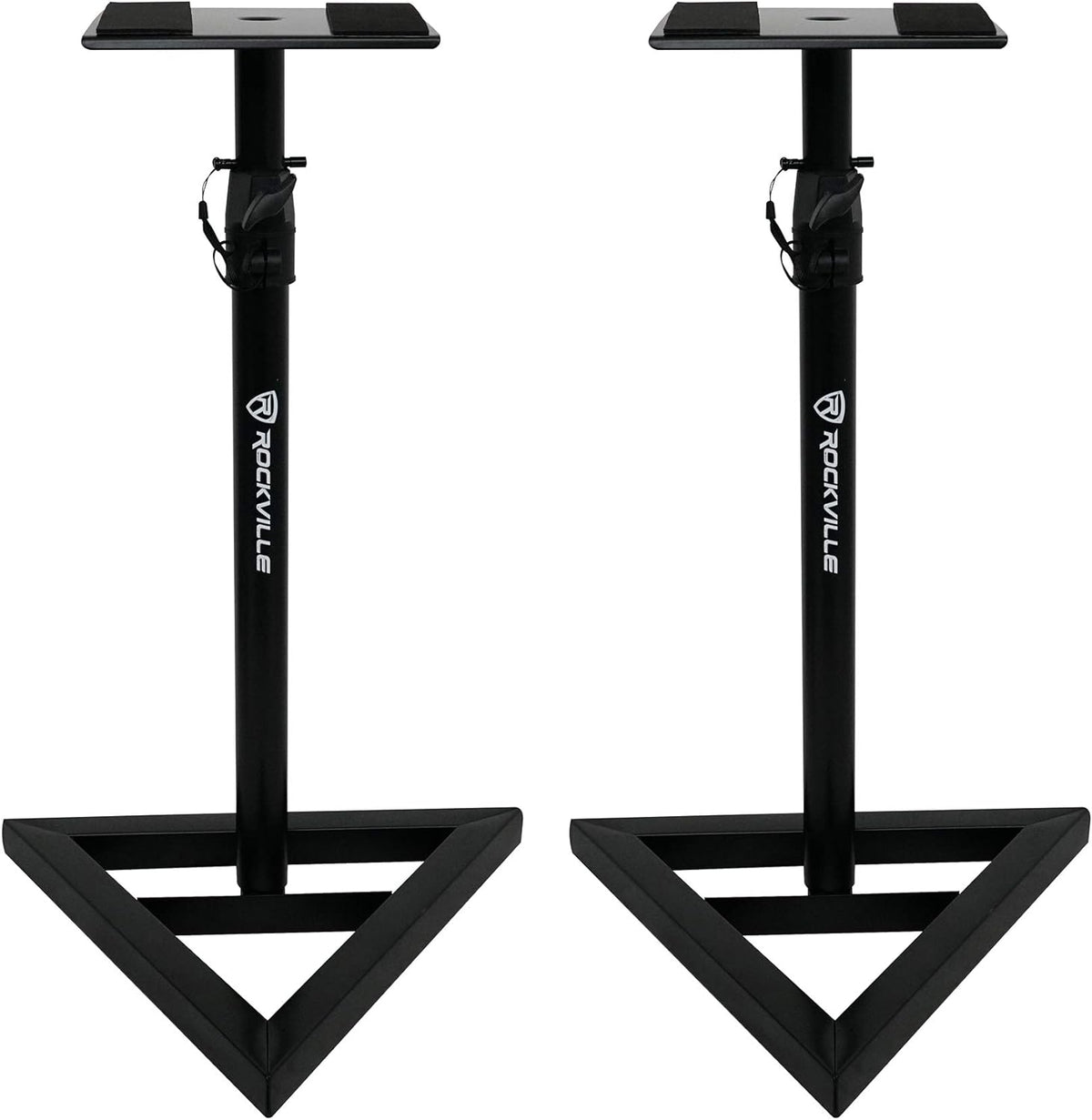 Rockville RVSM1 Black Pair Adjustable Height Studio Monitor Speaker Stands
