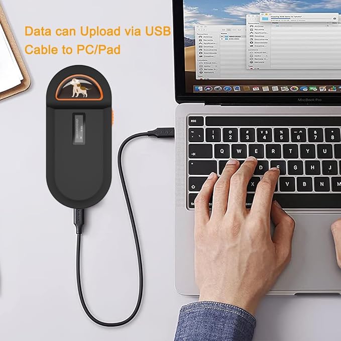 Pet Microchip Scanner, RFID Dog and Cat Microchip Reader, Supports EMID, FDX-B（ISO11784/11785） Microchips, for Animal Management