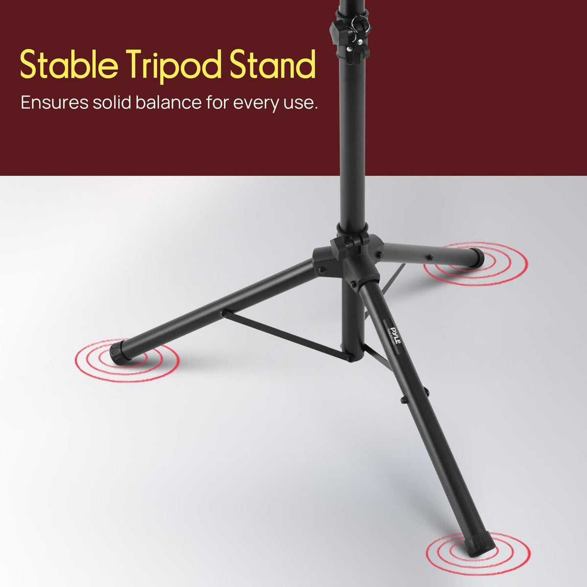 PYLE Laptop & Projector Stand, Tripod Stand With Adjustable Height 28"-50", Portable DJ Equipment Mount, Angle Adjustable Tray, Lightweight Metal Construction, Stage, Studio, Musicians & Performers