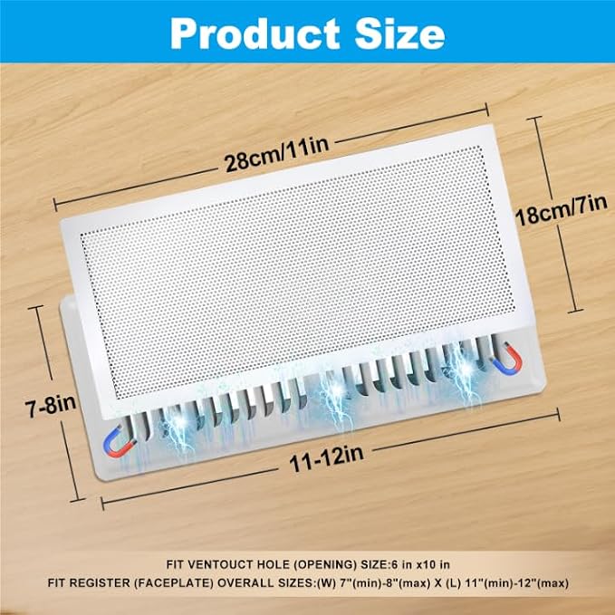 4-Pack 7"x11" White Powerful Magnetic Vent Covers