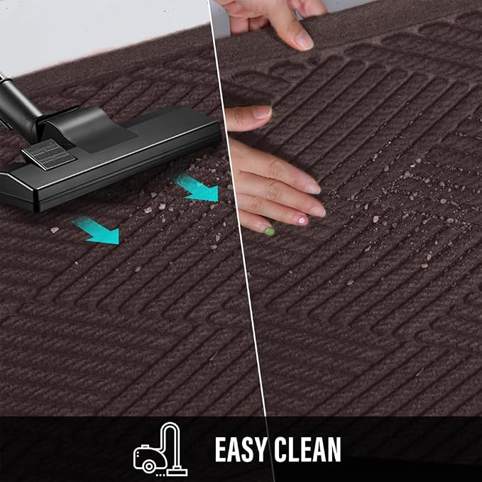 HIYARD Sturdy Front Door Mat, Absorbent Muddy Dirt Resist Welcome Door Mats