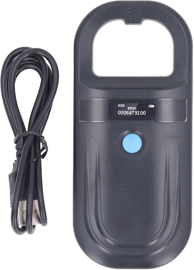 FILFEEL Pet Microchip Scanner, Handheld Animal ID Reader with USB Rechargeable 800mAh Battery and OLED Display, for Dog Cat Pig ISO11784 85 FDX B EMID