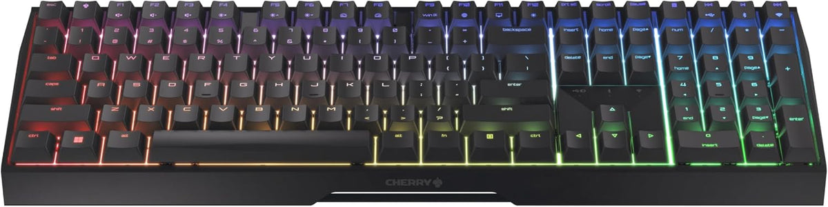 Xtrfy Cherry MX 3.0S Wireless, Mechanical Gaming Keyboard, Bluetooth, 2.4 GHz & Wired Mode, RGB Lighting, Aluminum Housing, Rechargeable, MX2A Blue Switches, Black