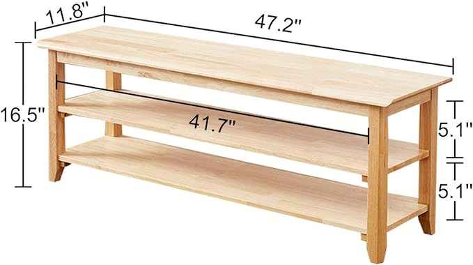 XKZG Storage Bench Wooden Shoe Rack Bench Simple Style Wood Entryway Bench