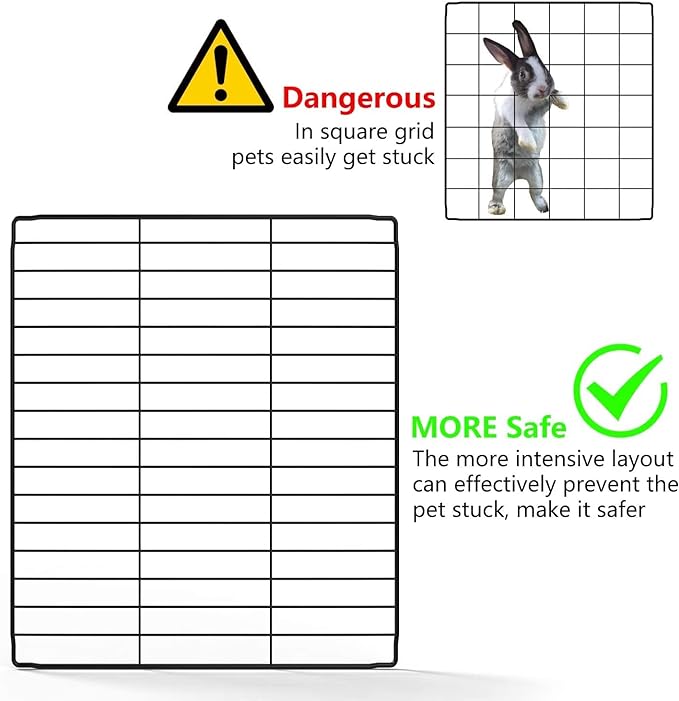 DIY Small Animal Playpen, Pet Playpen, Guinea Pig Cages, Rabbit Playpen, Dog Puppy Playpen, Indoor Metal Wire Yard Fence, 15 X 12 Inch, 12 Panels, Black