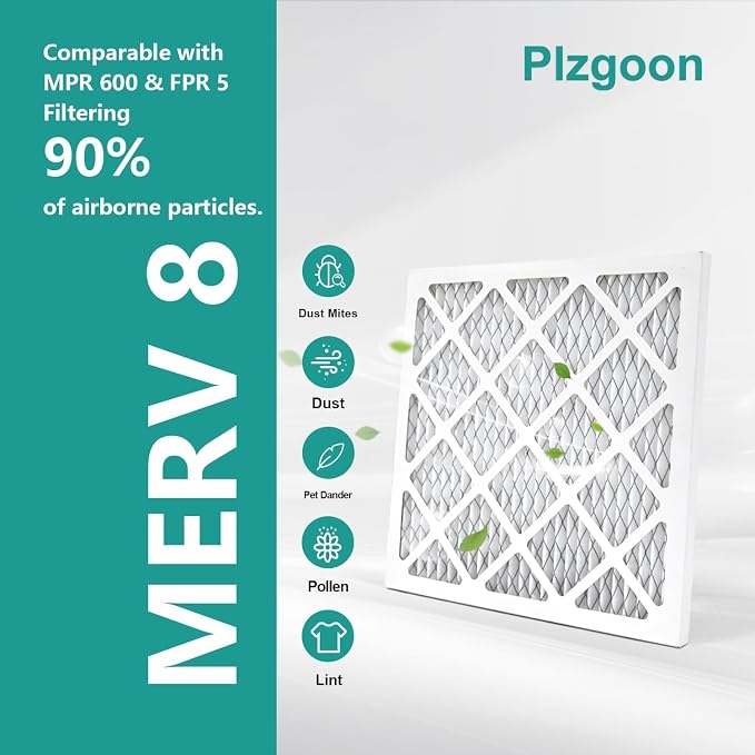 Air Filters 10x10x1 MERV 8 MPR 600 4 Pack Pleated Home HVAC AC Furnace Filters