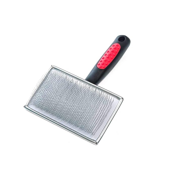 Ryan's Pet Supplies Paw Brothers Flat Slicker Brush for Dogs, Dog Brush for Short Haired Dogs, Professional Grade, Coated Tips, Gentle on Skin, Maximum Coverage, Medium, 3.5 in x 1.625 in