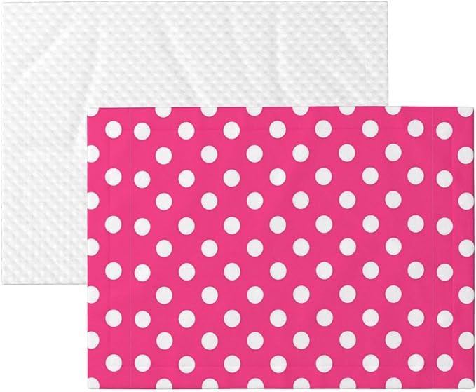 Double Sided Pet Bed Blanket for Added Cushion Warmth, Pink Polka Dot, Reversible Cover with Textured Dot Surface for Existing Beds Standalone Mat