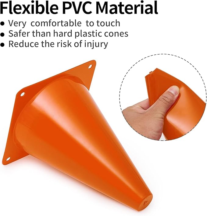 Cones Sports for Kids, Small Training Cones Set for Soccer Practice, 24 Pack 7 Inch Agility Field Cone Marker for Football Basketball Drills, Plastic Multi color Baseball Cone for Outdoor Indoor Games