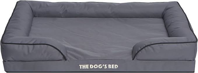 The Dog’s Bed Replacement Outer Cover & Bolster for Standard Foam Beds, Oxford Fabric, Grey, XL