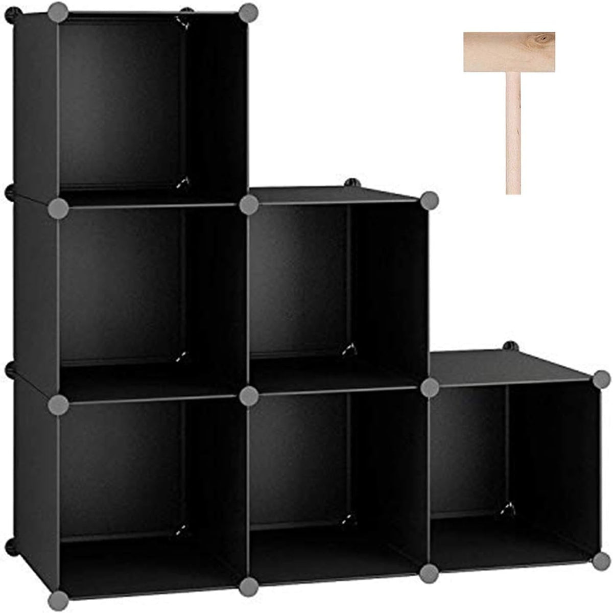 C&AHOME 6-Cube Storage Organizer Cube Shelf Closet Storage Bookcase, Black