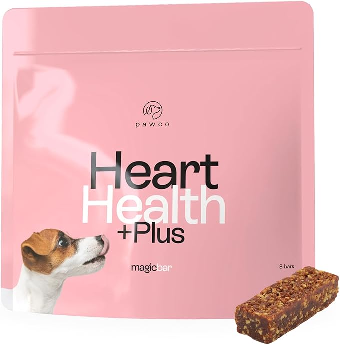 Pawco Magic Bar Heart Health Treat – High Protein Peanut Butter Dog Biscuits – 8-Pack – Healthy Snack Made with Natural Ingredients: Peanut Butter, Pumpkin, Sweet Potato, and Apples