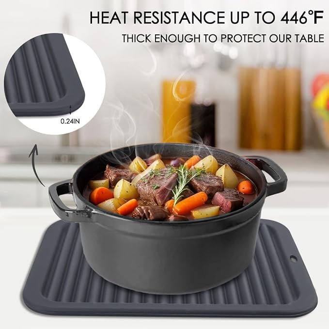 4 PCS Silicone Trivet for Hot Dishes, Silicone Hot Pads Trivets Mat for Hot