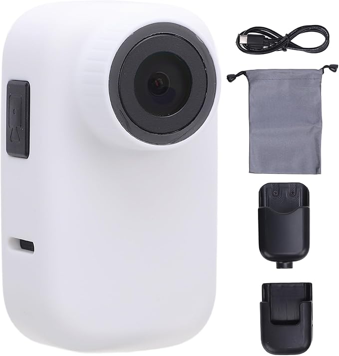 Pet Body Worn Camera, HD Resolution Wearable Body Cam for Dogs and Cats, Water Pet Action Camera with Lightweight Design for Outdoor Travel and Daily Adventures (White)