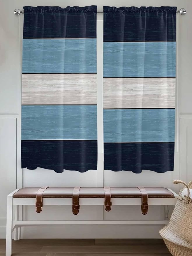 Vintage Country Woodcuts Window Valance Curtains, 2 Panel