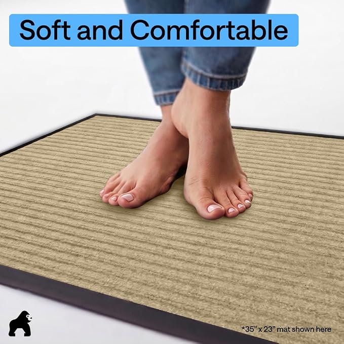 GORILLA GRIP Waterproof Traffic Guard Door Mat, Heavy Duty Entryway Mats