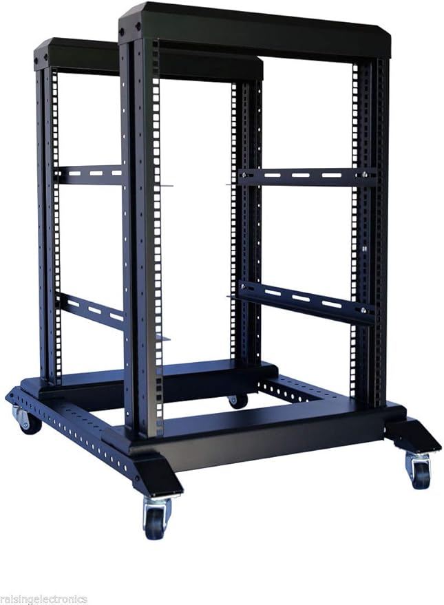 Raising Electronics Server Rack Open Frame Rack 4 Post 19 inch Adjustable