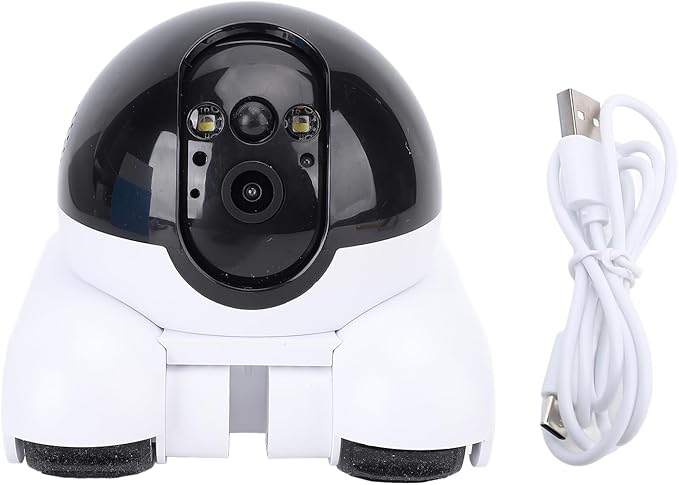 Pomya Robot Camera On Wheels, 2MP 1080P Dual Lens Rotatable, Movable Pet Camera with Phone APP, 2 Way Talk, Motion Detection, 5200mAh Battery, WiFi Indoor Security Camera for Dogs Cats
