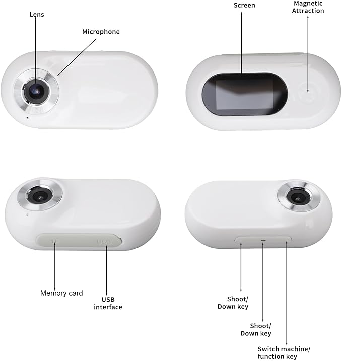 Cat Camera Collar, HD 1080P 170° Wide Angle Small Action Cameras with Video Record, USB Rechargeable for Pet Supplies/Stuff