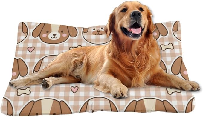 Breathable Cat Beds with Anti-Slip Bottom, Cute Dogs Puppy Supplies Kennel Pad Dog Beds& Furniture Cozy Mat for Under Dog Crate for Indoor& Outdoor Sofa Cars, Machine Washable 24 X 18 Inch