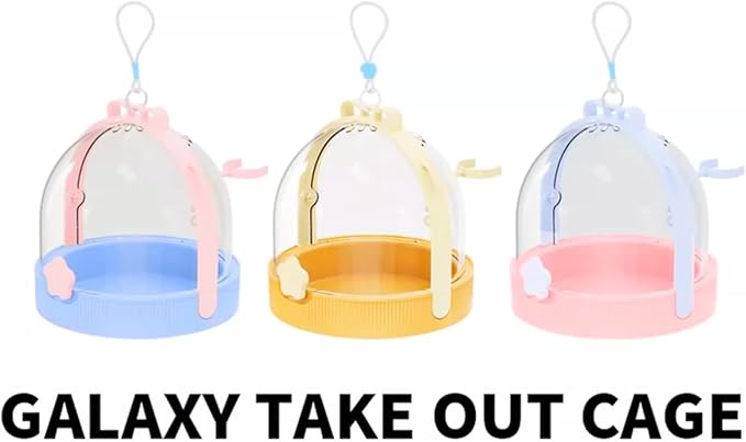 TUTU&LELE Small Animal Carrier, Travel Carry-Out Cage with Warm Plush Pads and Water Bottle can be Carried Both by Hand and Crossbody, Suitable for Dwarf Hamsters, Mice, Hamsters (Yellow)