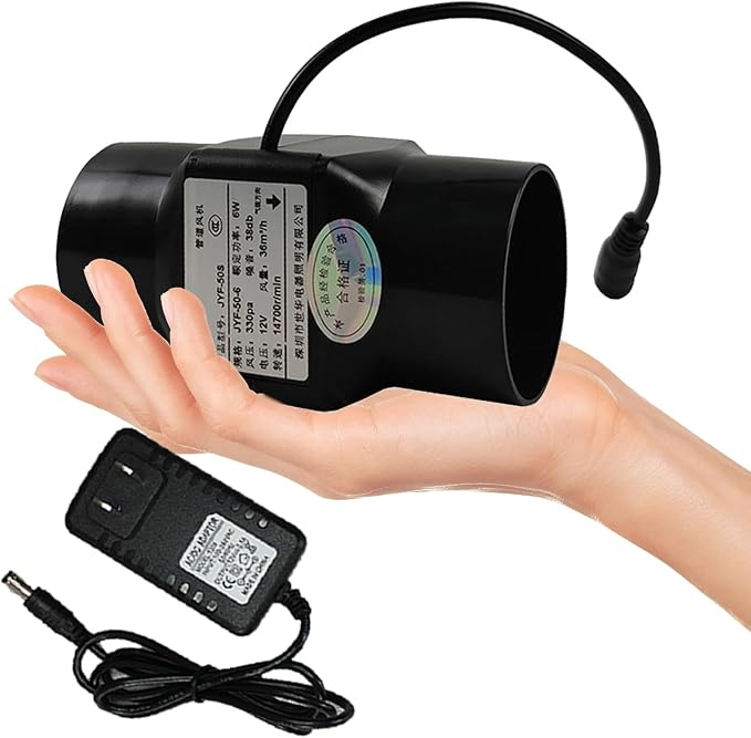 2 Inch 22 Cfm Inline Duct Ventilation Fan Air Circulation Vent Blower Black