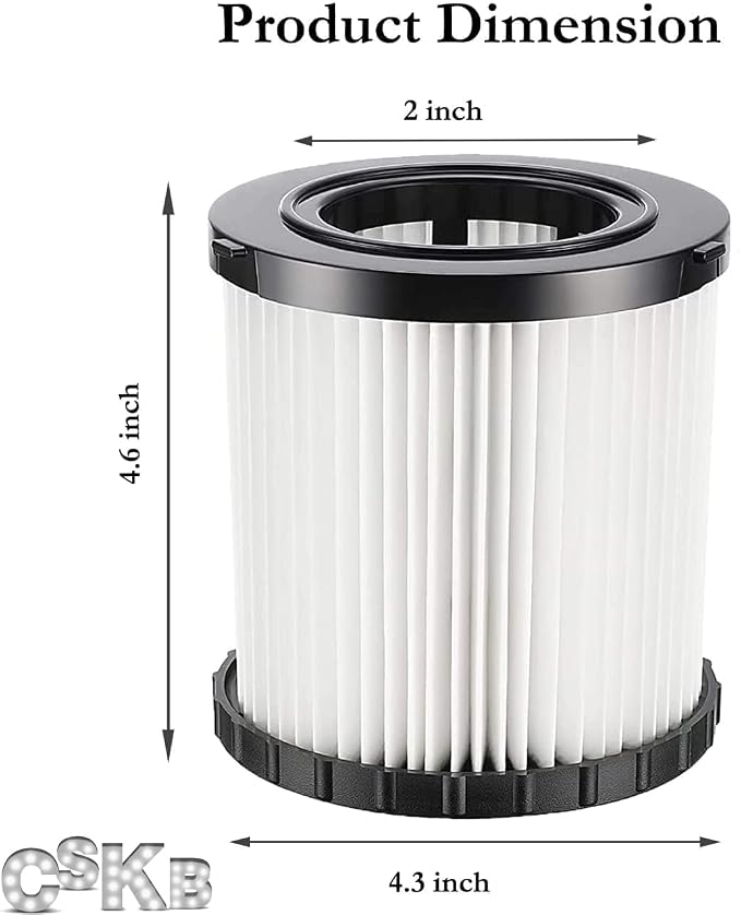 2 Pack DCV5801H Wet/Dry Vacuum HEPA Replacement Filter Compatible