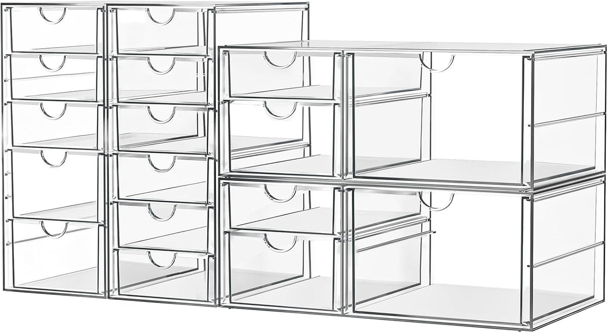 ARSTPEOE 17-Drawer Acrylic Storage & Makeup Organizer for Desk, Bath