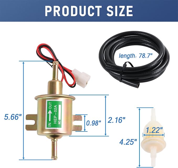 Universal Electric Fuel Pump Kit 12v 3-6 PSI Low Pressure
