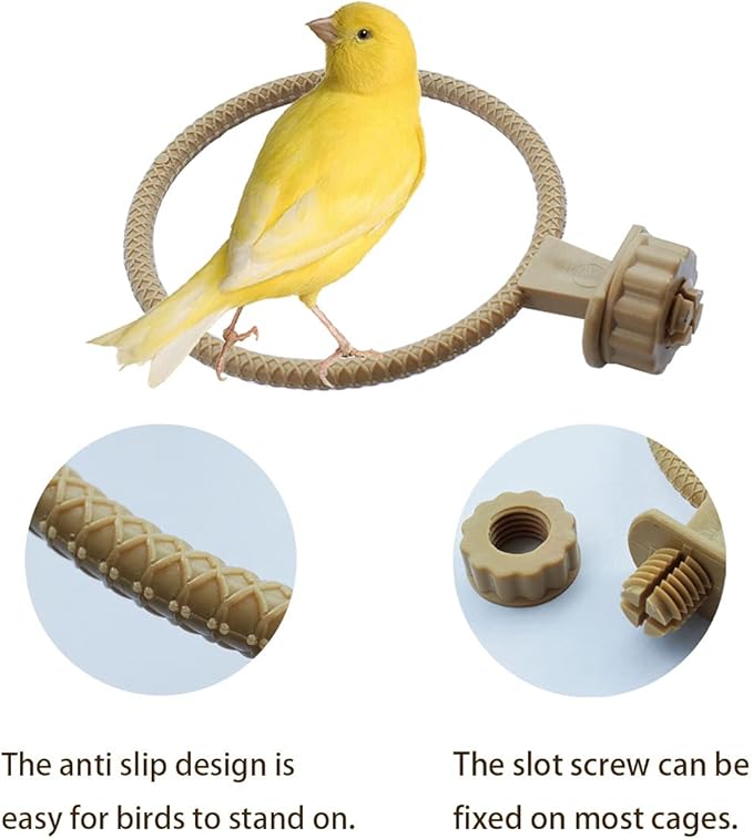 FOIBURELY 2 Ring Plastic Stand Perches Holders Canary Finch Budgie Bird Cage Universal Plastic Stand Perches Holders（4.6 Inches）