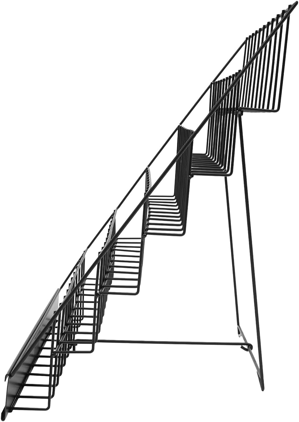 6 Tier Wire Book Display Rack Shelf, Black Book Signing Rack Tabletop Magazine Comic Display Racks for Library Classroom Picture Literature Brochure, Card Shelf Holder Stand 18" x 11" x 17.5"